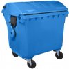 Popelnice Plastik Gogic Plastový kontejner 1 100 l modrý kulaté víko