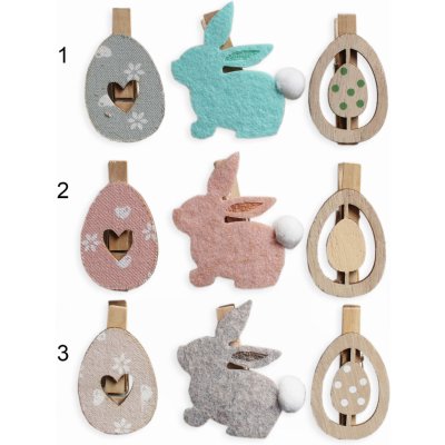 Přízdoby velikonoce textil 6ks/6cm mix – Zboží Dáma