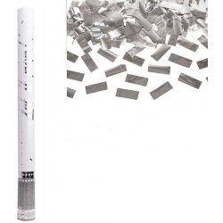 Vystřelovací konfety stříbrné 28 cm
