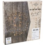 HIT Vánoční dekorace s časovačem 80LED černá koule 28cm – Hledejceny.cz