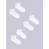 Yoclub Girls' Turn Cuff Ruffle Chlapecké bavlněné ponožky 3 pack SKA 0122G 010J 002 White