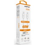 Aligator DATKP59 POWER 65W, USB-C/USB-C 3A, 2,5m, bílý – Sleviste.cz