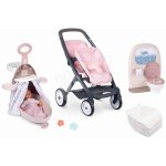 Smoby pro dvojčata Powder Pink Maxi Cosi&Quinny s bezpečnostním pásem pro 42 cm panenky – Hledejceny.cz