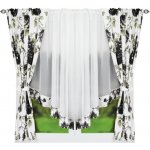 BytoTex Hotová záclona Zarina bílá/šedá, 400x160 cm – Hledejceny.cz