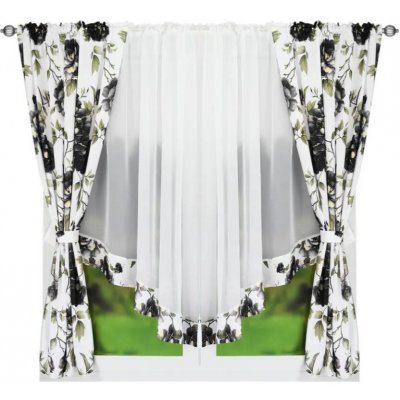 BytoTex Hotová záclona Zarina bílá/šedá, 400x160 cm – Hledejceny.cz