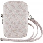Guess PU 4G Triangle Logo Wallet Phone Bag Zipper růžové – Zboží Živě