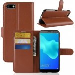 Litchi PU kožené pouzdro na Huawei Y5 (2018) - hnědé – Zboží Mobilmania