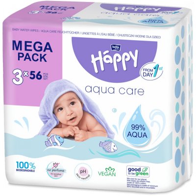 Bella Happy Baby čisticí ubrousky Aqua care 3 x 56 ks – Hledejceny.cz