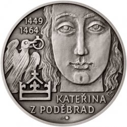 Česká mincovna Stříbrná medaile Slavné nevěsty Kateřina z Poděbrad stand 42 g