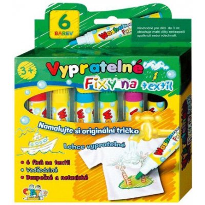 Matyska Creatoys Fixy na textil 6 ks vypratelné 134128 – Zboží Mobilmania