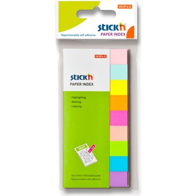 Hopax Stick'n Index Notes - neonové samolepicí záložky - 50 × 12 mm, 9 × 50 l. – Zboží Dáma