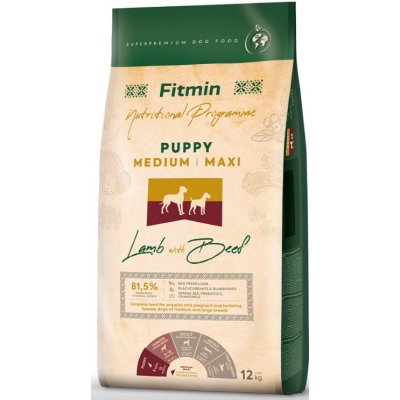 Fitmin Dog Lamb with Beef Medium/Maxi Puppy 2x12kg+DOPRAVA ZDARMA+1x masíčka Perrito! (+ SLEVA PO REGISTRACI / PŘIHLÁŠENÍ ;))