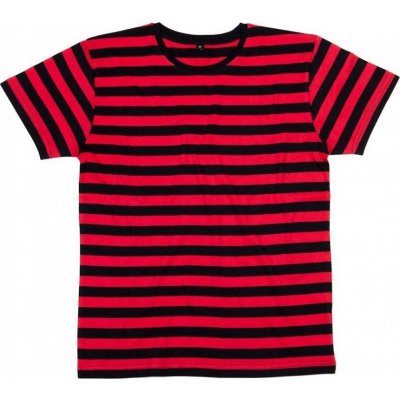 Pánské pruhované tričko s krátkým rukávem Mantis černá červená P109s – Zboží Mobilmania