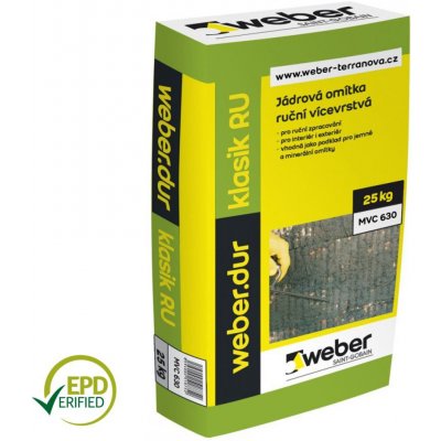 Weber Jádrová omítka 4 mm Weberdur klasik RU 25 kg – Zboží Mobilmania