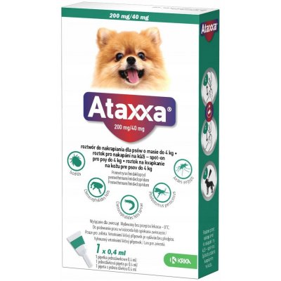 Ataxxa pro psy S 1x200mg/40mg tmavě zelená sol 1 x 0.4 ml do 4kg – HobbyKompas.cz