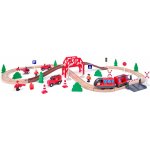 Woody Vláčkodráha s elektrickou mašinkou hasiči 60 dílů – Hledejceny.cz