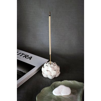 Dess Craft Studio LOTUS Stojan na vonné tyčinky ve tvaru lotosu ručně odlévaný Barva 1 Alabaster Silk – Hledejceny.cz