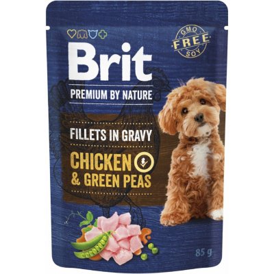 Brit Premium by Nature Adult Dog Fillets in Gravy Chicken & Green Peas 85 g – Hledejceny.cz
