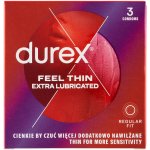 Durex Feel Thin Extra Lubricated Regular Fit 3 ks – Zboží Mobilmania