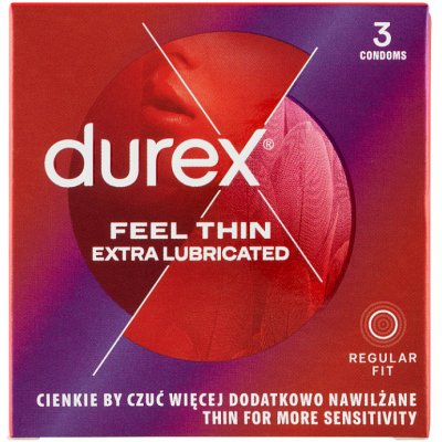 Durex Feel Thin Extra Lubricated Regular Fit 3 ks – Sleviste.cz