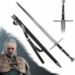 AF Luxusní ostrý meč Zaklínač/Witcher VESEMIR'S SWORD s pevnou pochvou a popruhemFunkční! – Sleviste.cz