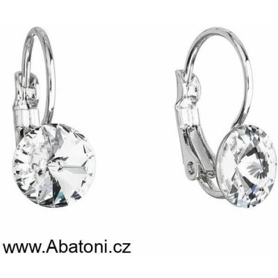 Swarovski Elements Rivoli vlepený krystal Dětské Ocelové náušnice visací bílé kulaté 51031.1 Crystal bílá čirá křišťálová – Zbozi.Blesk.cz