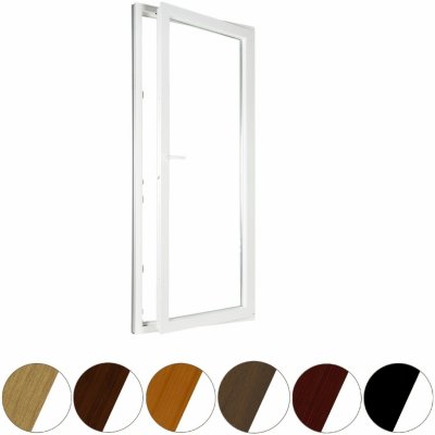 ALUPLAST Plastové jednokřídlové balkonové dveře dekor/bílé 90x200 Pravé Dvojsklo – Zboží Mobilmania