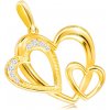 Přívěsky Šperky Eshop Diamantový přívěsek ze zlata kontura tří srdcí, čiré brilianty S3BT506.28