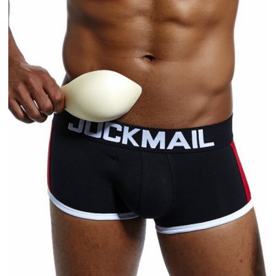 Jockmail 3d Push-up Shaper bavlněné boxerky PushUp vložka černá