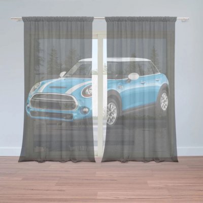 Sablio Záclony Mini sedan Černé pozadí: 2ks 150x250cm – Hledejceny.cz