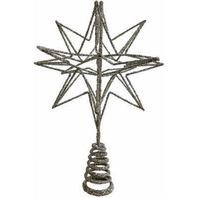 SHISHI Hvězda na špici vánočního stromečku stříbrná 23 cm