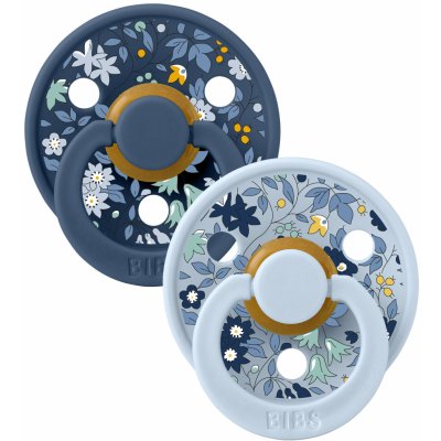 Bibs x Liberty Colour kaučuk dudlík kulatý 2ks baby blue steel blue – Zboží Dáma