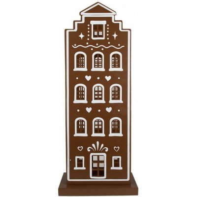 Hnědá kovová svítící perníková chaloupka Gingerbread House - 31*16*75 cm / 3*AA - Clayre & Eef – Hledejceny.cz