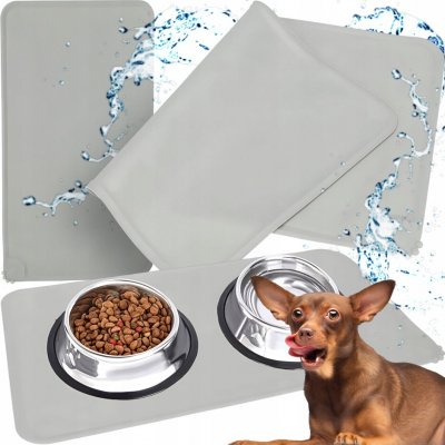 Purlov 24295 Podložka pod psí misku protiskluzová silikonová 60 x 45 cm šedá – Zboží Dáma