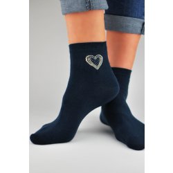 Noviti SB 027 W 01 zlaté srdce dámské ponožky tmavě modré