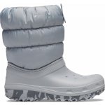 Crocs Classic Neo Puff Boot K Lgr Dětské sněhule béžová