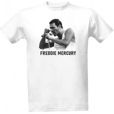 Tričko s potiskem Freddie Mercury Bílá – Zboží Mobilmania