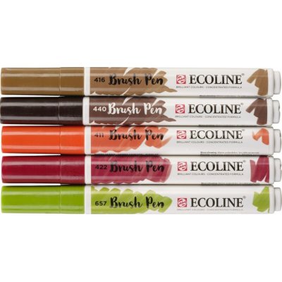 Royal Talens 11509904 Ecoline brushpen set sada štětečkových akvarelových popisovačů autumn 5 ks – Hledejceny.cz