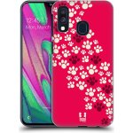 Pouzdro Head Case Samsung Galaxy A40 TLAPKY RŮŽOVÉ – Hledejceny.cz