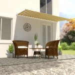 zahrada-XL Zatahovací markýza žluto-bílá 400 x 150 cm – Zboží Mobilmania