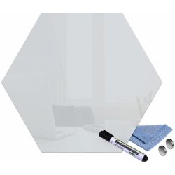 Glasdekor Magnetická skleněná tabule hexagon 40 x 34, 5 cm 0