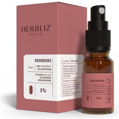 Herbliz Strawberry CBD Oil 5% ústní sprej s CBD 10 ml – Hledejceny.cz