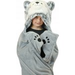 Cozy Noxxiez BL802 Husky hřejivá deka s kapucí se zvířátkem a tlapkovými kapsami – Zbozi.Blesk.cz