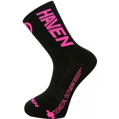 Haven ponožky Lite Silver NEO Long 2-pair černá/růžová – Zboží Mobilmania
