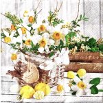 Ubrousek 33x33cm Narcisky – Zboží Dáma