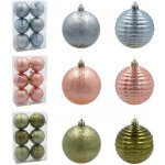 Pro-Tech shop Sada 6 vánočních koulí 8cm olivová / měděná / grafitová 69492 – Hledejceny.cz