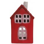 Červený keramický domek na čajovou svíčku Lamont - 7*7*18 cm - Clayre & Eef – Hledejceny.cz