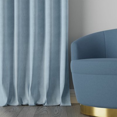 Jasno modrý záves MILAS s jemnou štruktúrou Výška: A 100 - 137, Šířka před nařasením: 100 – Zboží Dáma