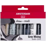 Amsterdam Standard sada akrylových barev grey mixing 6 ks 20 ml – Sleviste.cz