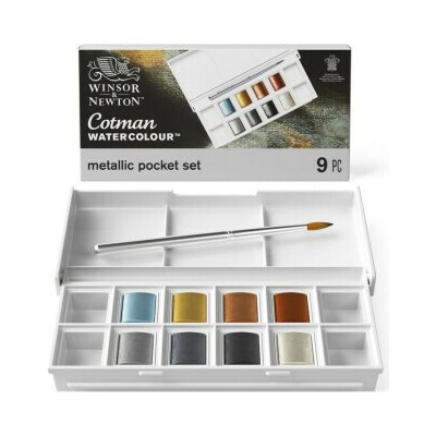 Cotman sada akvarelových barev 8ks Pocket Set metalické – Zboží Dáma